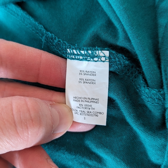 Daisy Fuentes Green Floral Short Sleeve Wrap Front Blouse Women's Size Small - Picture 6 of 7